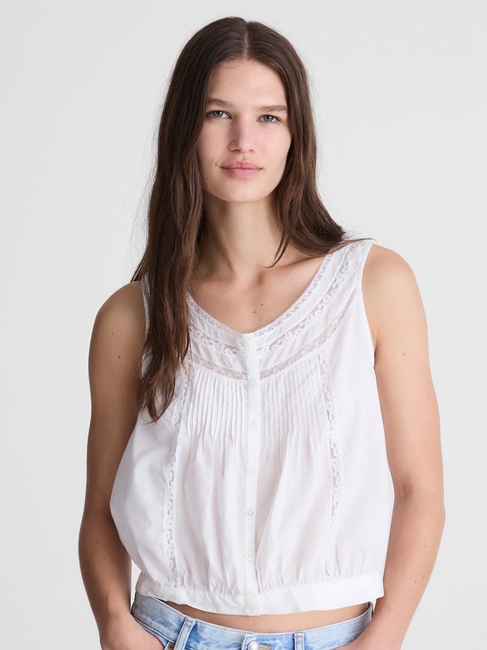 Madewell Lace-Insert Sleeveless Top